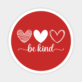 Be Kind Triple Heart - Minimalist Valentine Script Magnet
